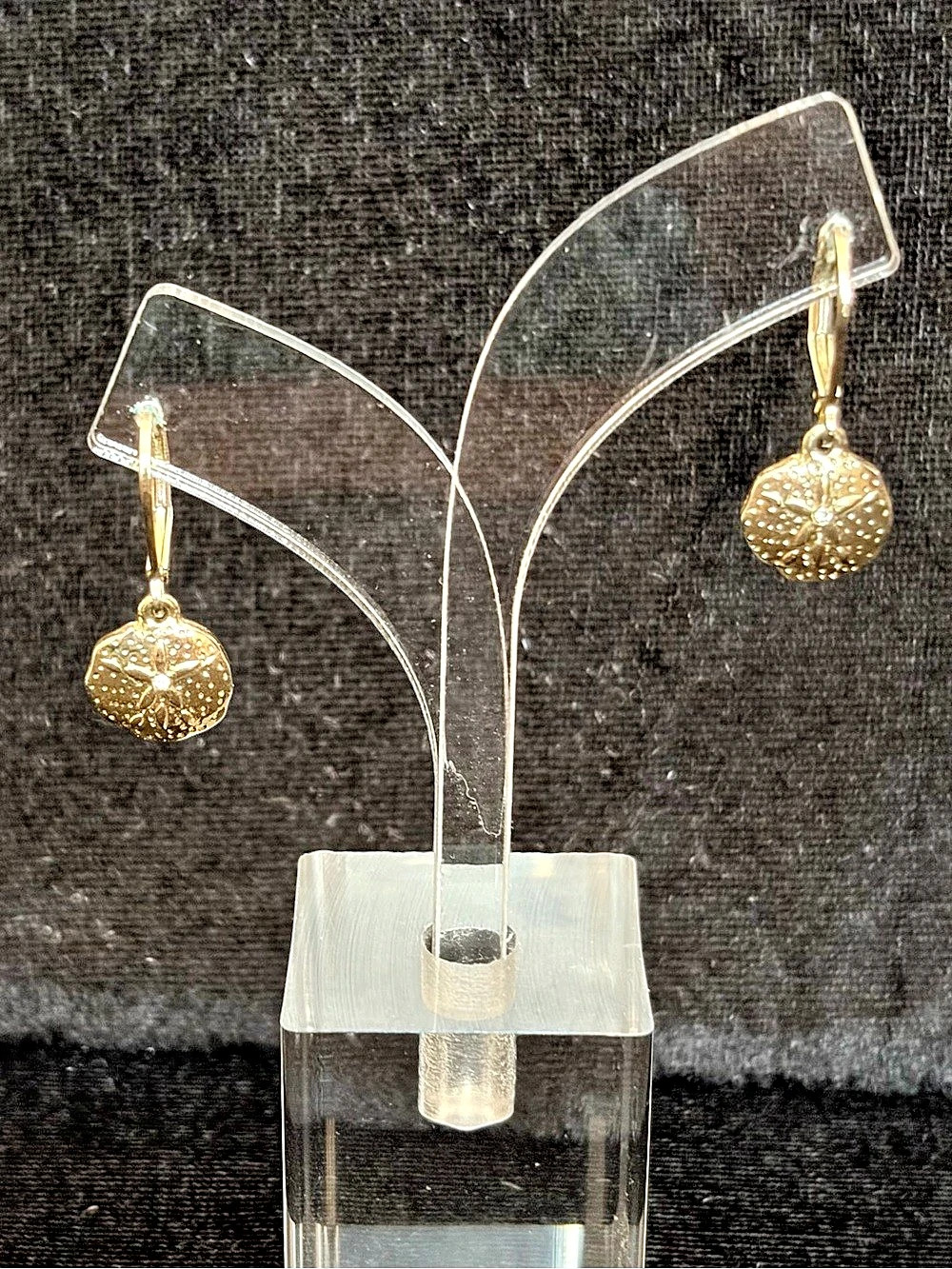 Gold-Tone Textured Drop Earrings Like New